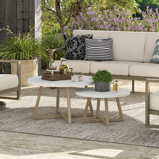 Peak Home Round Nesting Coffee Table