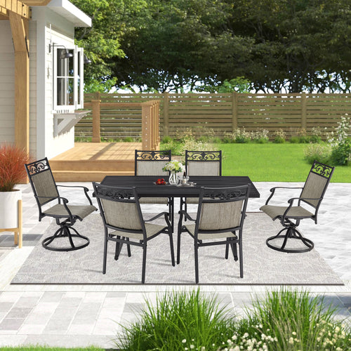 Peakhome Furnishings 7 Pieces Patio Dining Set