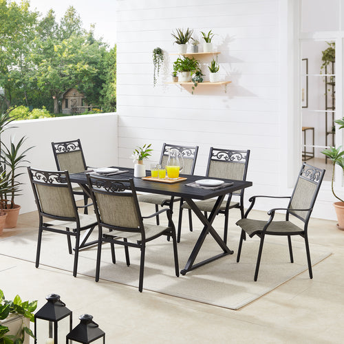 Peakhome Furnishings 7 Pieces Patio Dining Set