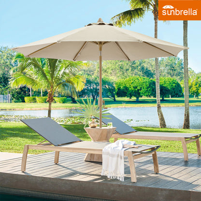 Peakhome Furnishings 9Ft Manual-tilted Patio Round Market Umbrella