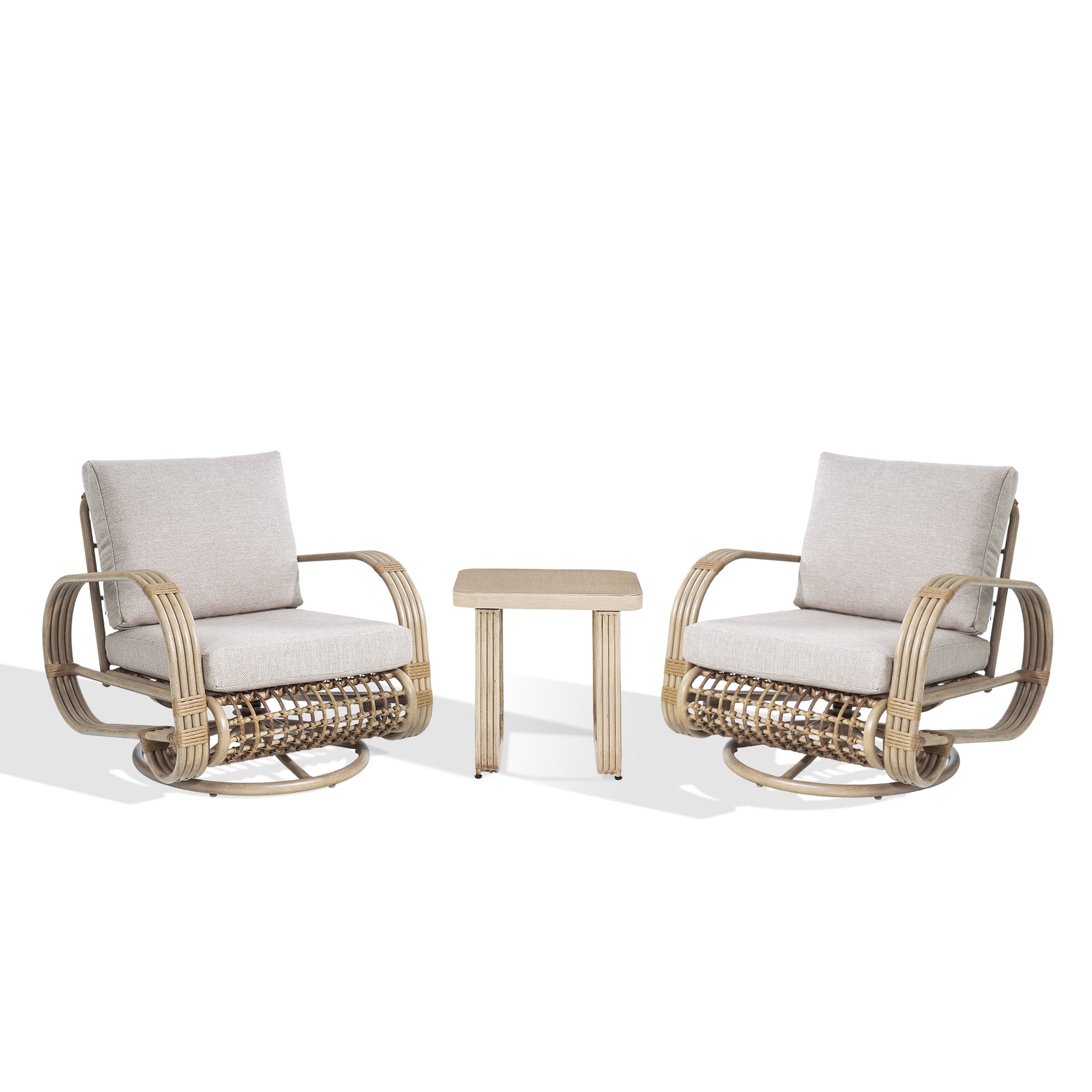 Peakhome Furnishings Arsterie 3 Pieces Aluminum Patio Conversation Set