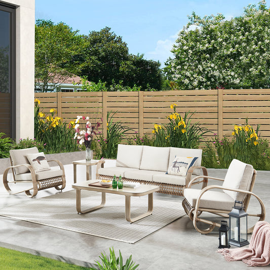 Peakhome Furnishings Arsterie 5-Pieces Aluminum Patio Conversation Set