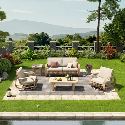 Peakhome Furnishings Arsterie 5-Pieces Aluminum Patio Conversation Set