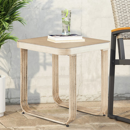Peakhome Furnishings Arsterie Aluminum Patio Square Side Table