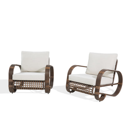 Peakhome Furnishings Arsterie Patio Hand-Brush Aluminum Club Chairs