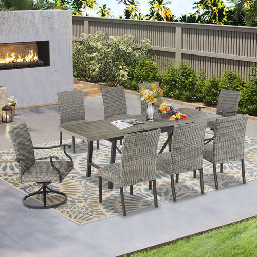 Peakhome Furnishings Patio Automatic Extendable Dining Set