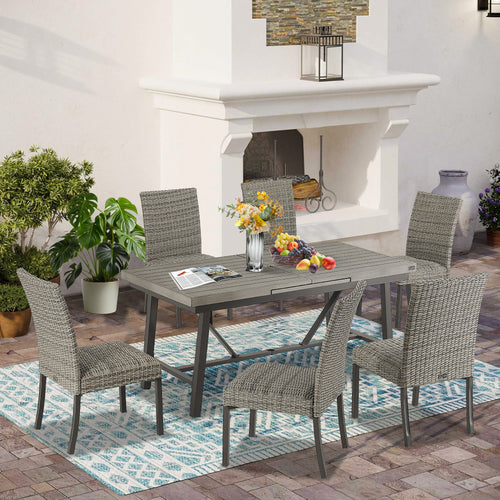 Peakhome Furnishings Patio Automatic Extendable Dining Set