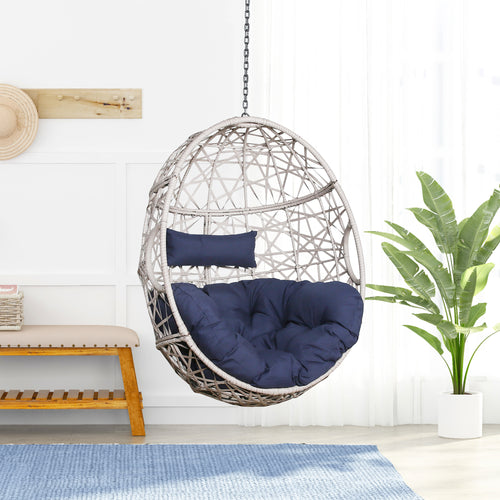 Peakhome Furnishings Wicker Hanging Basket Egg Chair