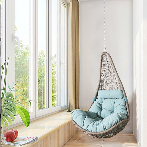 Peakhome Furnishings Wicker Hanging Basket Swing Chair