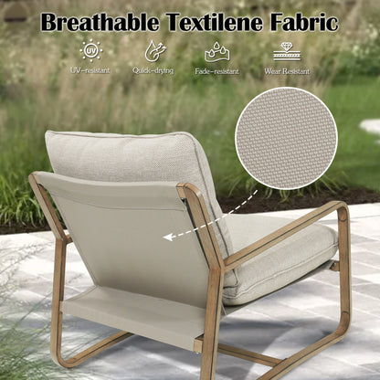 PEAKHOME Lusso Patio Conversation Club Set With Side Table