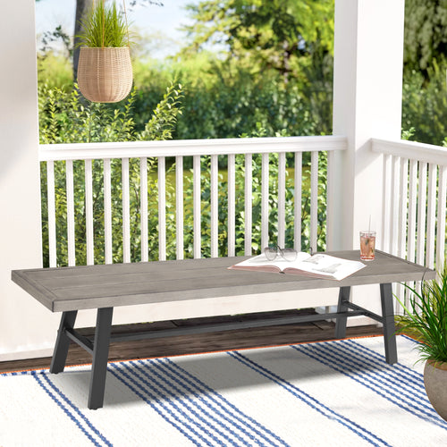 Peakhome Furnishings 70”L Metal Patio Bench