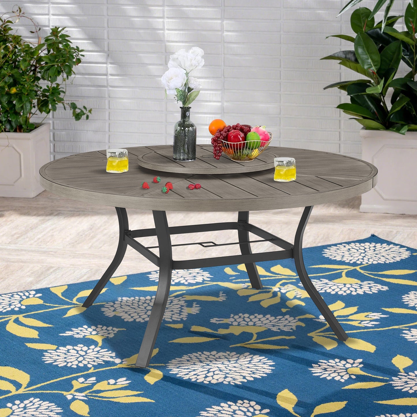 Peakhome Furnishings Aluminum Round Patio Dining Table