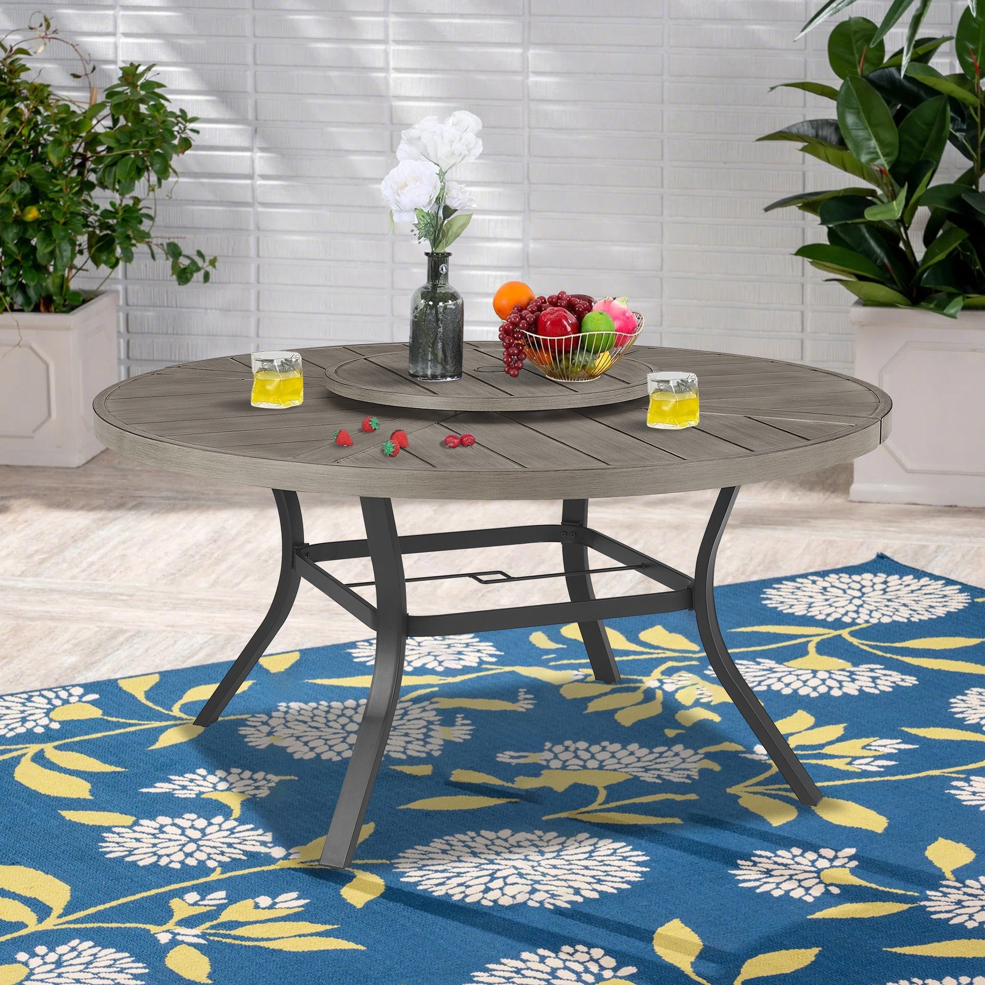 Peakhome Furnishings Aluminum Round Patio Dining Table