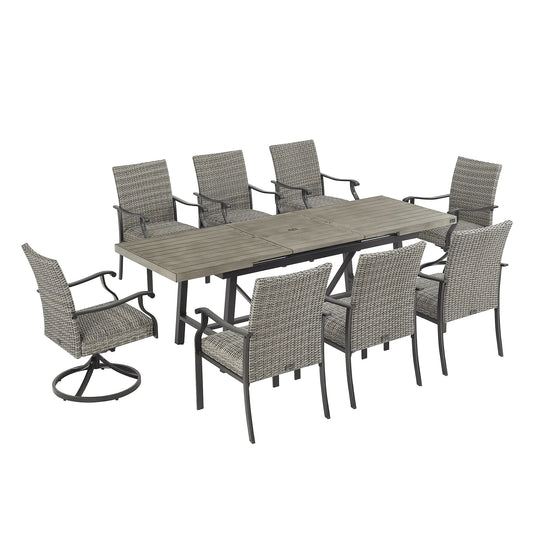 PeakHome Pavane Patio Automatic Extendable Dining Set