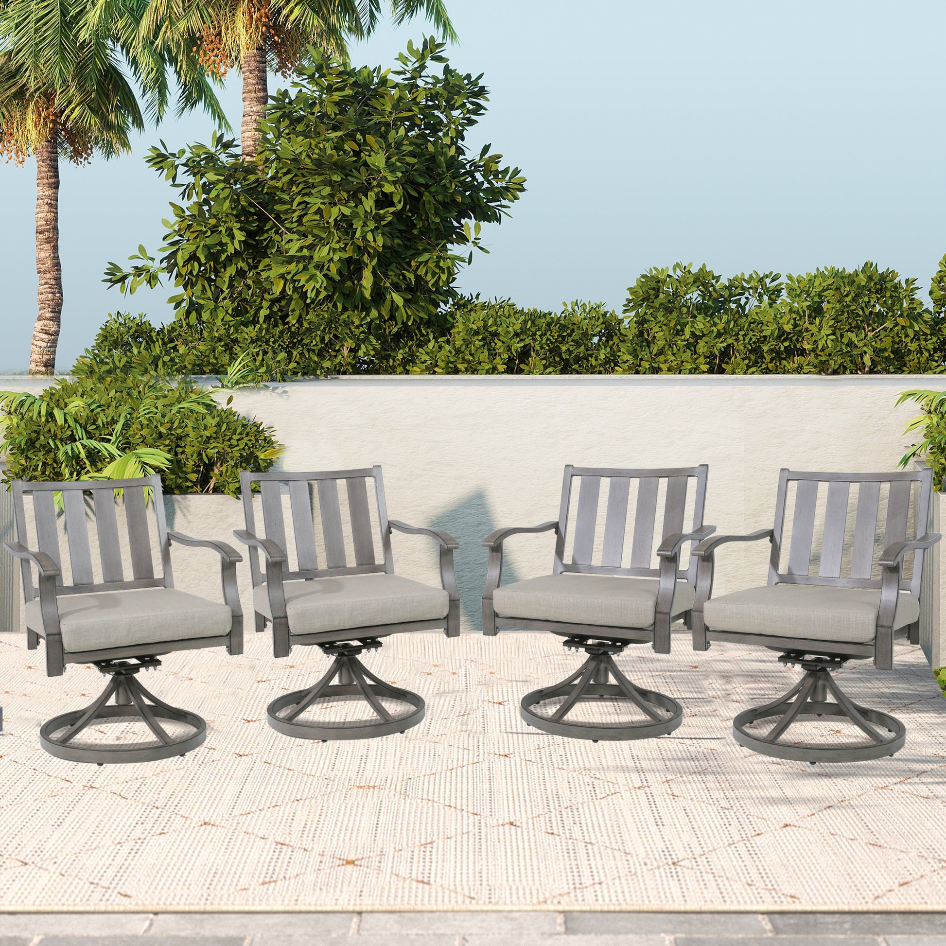 Peakhome Furnishings Patio Swivel Dining Chair