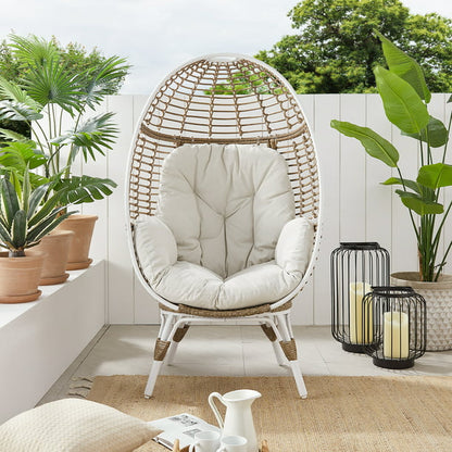 Peakhome Furnishings Wicker Egg Basket Lounge Chair 