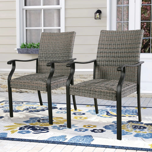 Peakhome Pavane Patio Wicker Dining Armchair