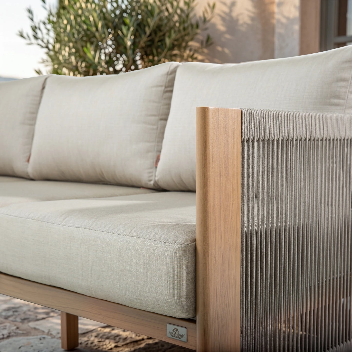 Positano Aluminum Patio Sofa with Sunbrella cushions