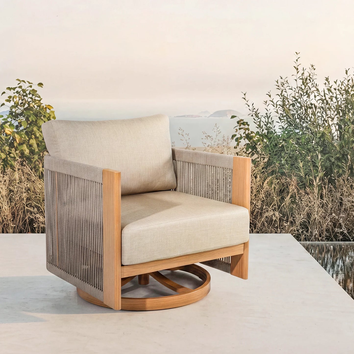 Positano Aluminum Patio Swivel Chair