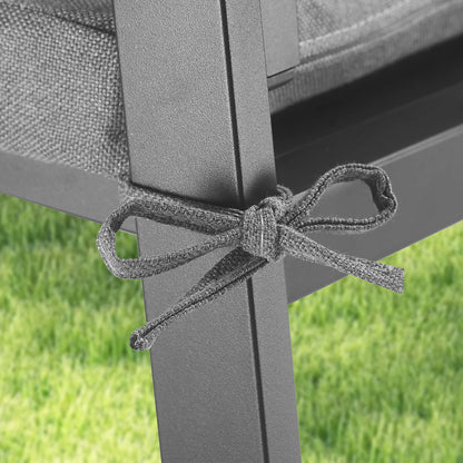 Slim Outdoor Aluminum Dining Armchair with Teak Armrests and Olefin Cushion Set of 2