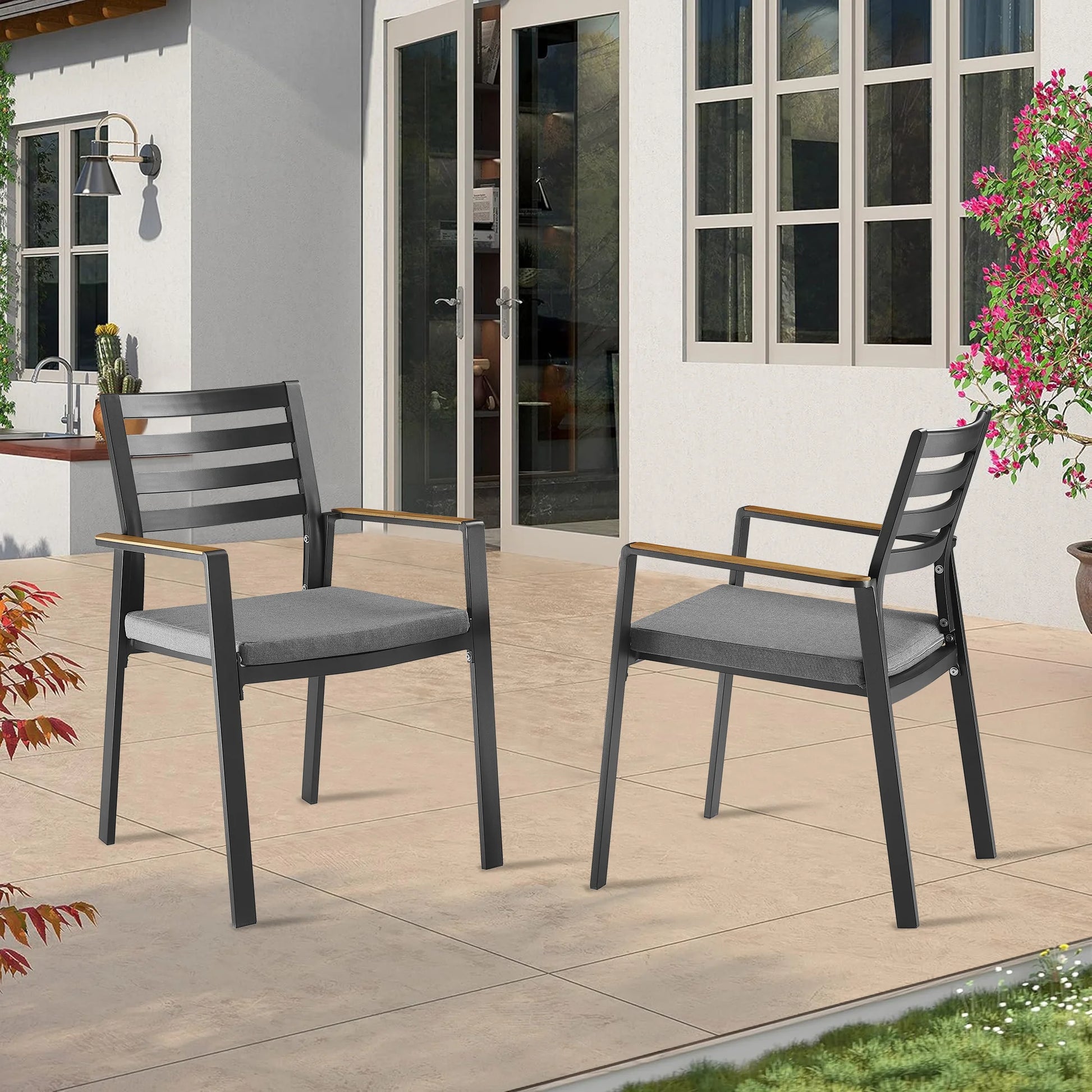 Peakhome SLIM Outdoor Dining Chair with Cushion