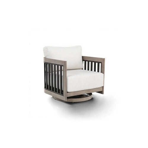Swivel chair with white cushion 
