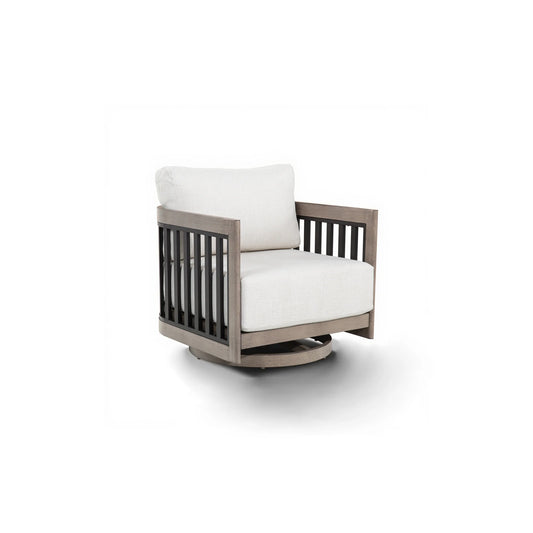 Swivel chair with white cushion 