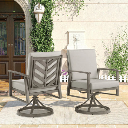 Peak Home Amario 7 Pieces Outdoor Dining Set with 60'' Round Table and Lazy Susan W/O Umbrella