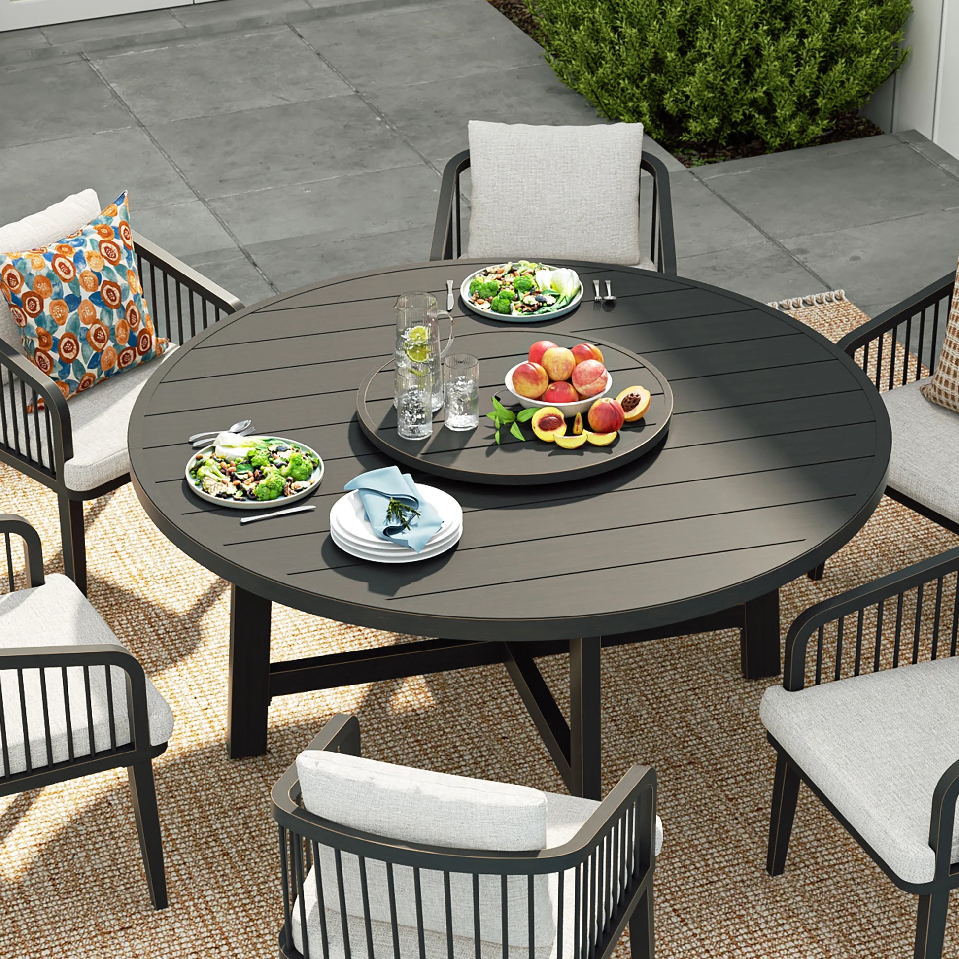 Tamarin Aluminum 360° Rotating Lazy Susan Tray (Table Not Included)
