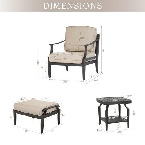 Tamarin 5-Piece Outdoor Armchair Set