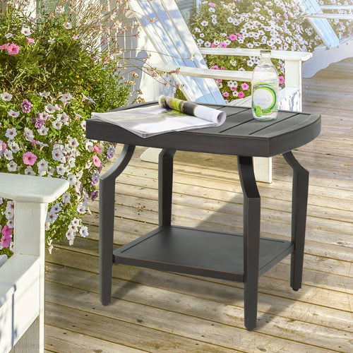 Tamarin Patio Aluminum 21.5"Lx 21.5" W Side Table