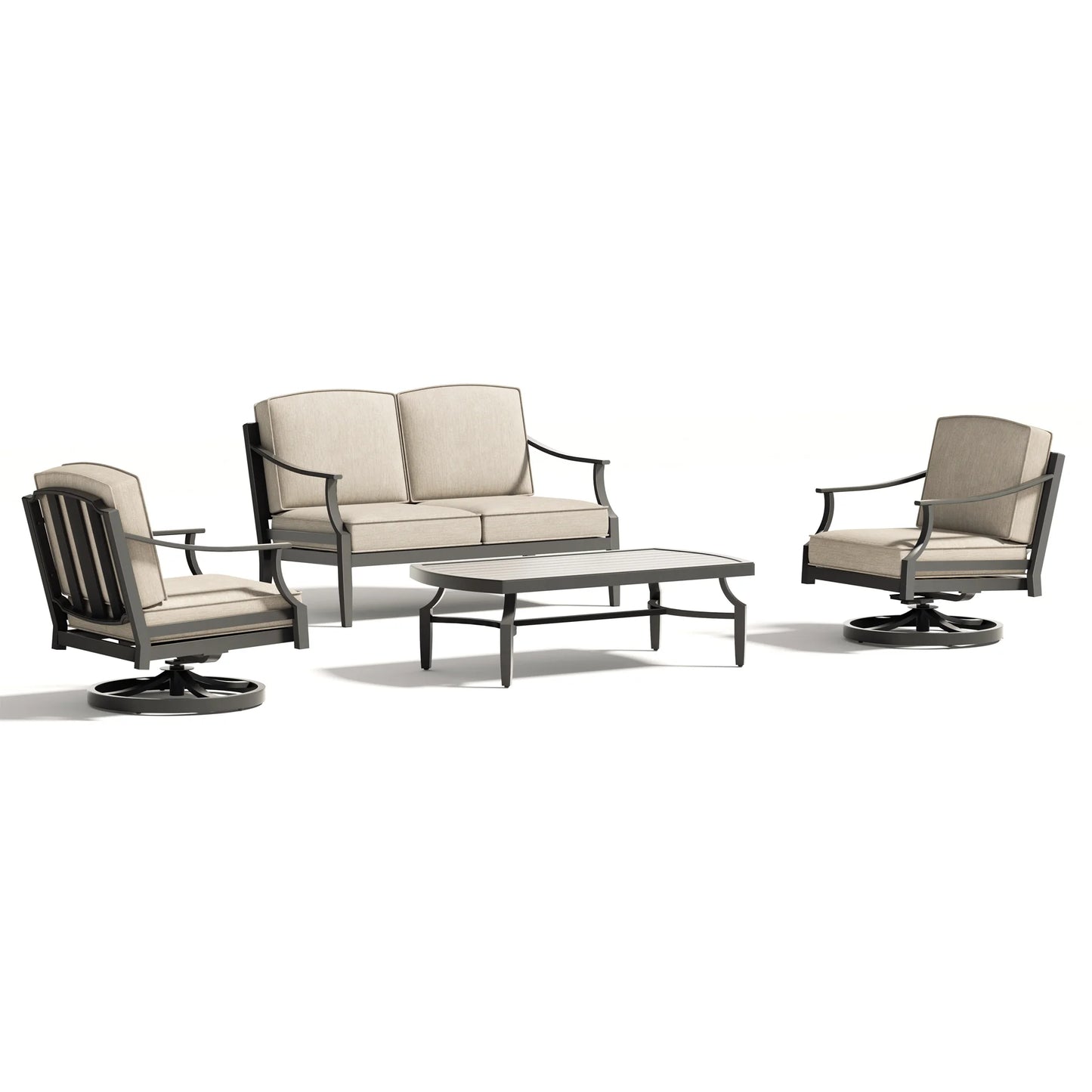 Tamarin Patio Loveseat Set With Swivel Chair