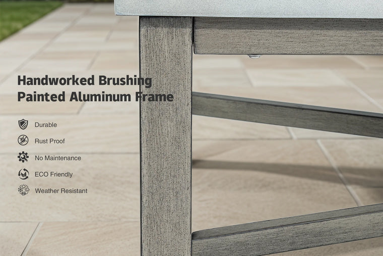 Hand-Brushed Teak-Effect Aluminum Frame