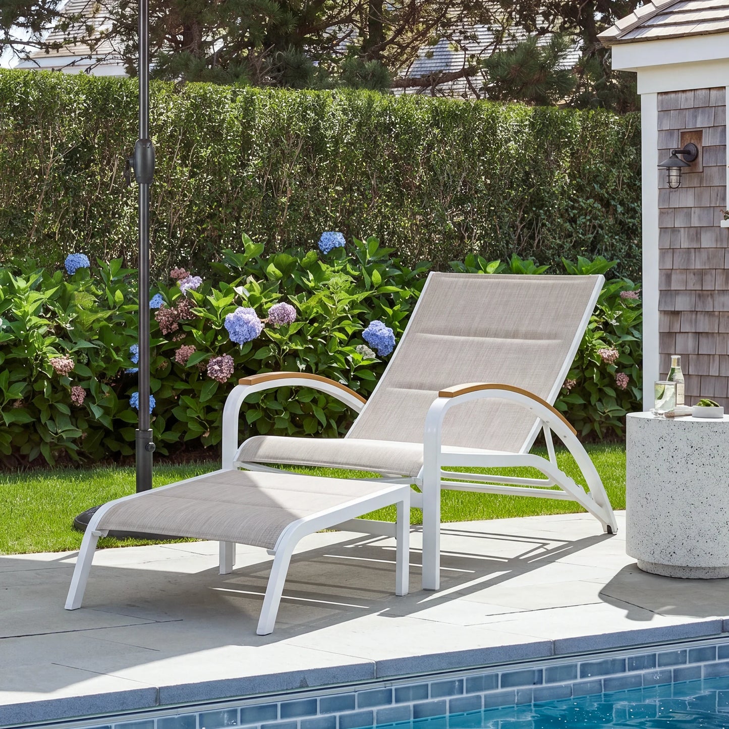 Twinpal Convertible Patio Chaise Lounge With Phifertex® Sling Fabric