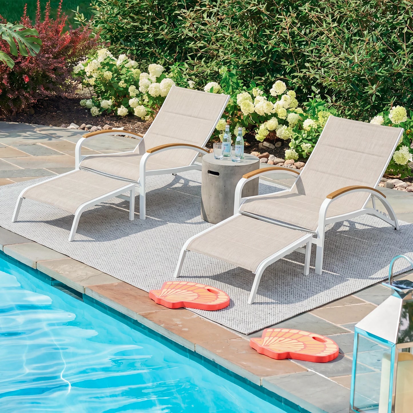 Twinpal Convertible Patio Chaise Lounge With Phifertex® Sling Fabric