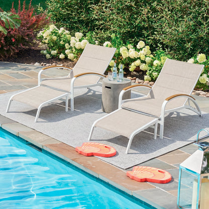 Twinpal Convertible Patio Chaise Lounge With Phifertex® Sling Fabric