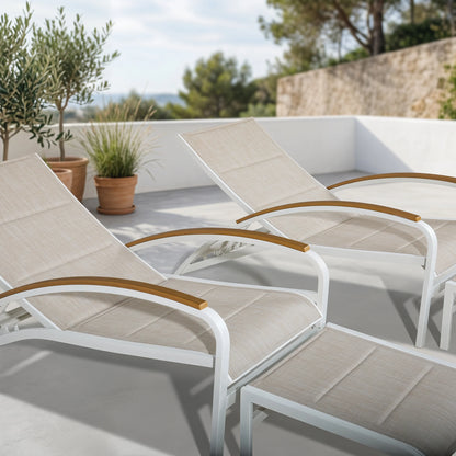 Twinpal Convertible Patio Chaise Lounge With Phifertex® Sling Fabric