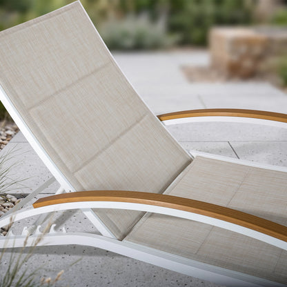 Twinpal Convertible Patio Chaise Lounge With Phifertex® Sling Fabric