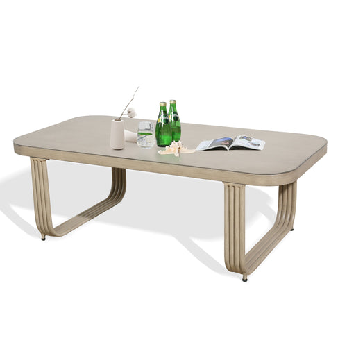 Arsterie Patio Aluminum Non-Rust Rectangular Coffee Table