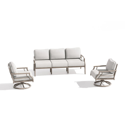 Lamando 3 Pieces Patio Aluminum Conversation Seating Group With Olefin Cushions For 5 Person