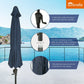 9 Ft Outdoor Tiltable Round Market Sunbrella Umbrella with Aluminum Pole and Crank, Canvas Navy(Stand Not Included)