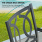 7 Pieces Patio Dining Set with 6 Steel Stackable Dining Chairs, Rectangular 66.75"L Woodiness Grains Dining Table with 1.57” Umbrella Hole