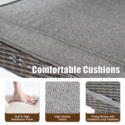 PEAKHOME Outdoor Rattan Swivel Bar Stools With Backs