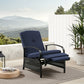 Ulax Furniture 2-Person Conversation set Seating Group with Recliner Chairs and Metal End Table (Navy)