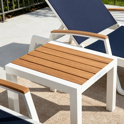 Modern Minimalist Outdoor Furniture Side Table With Natural Teak Tabletop