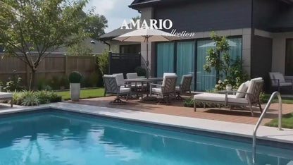 Amario 6 Person Patio Aluminum Dining Set With Sunbrella Cushions