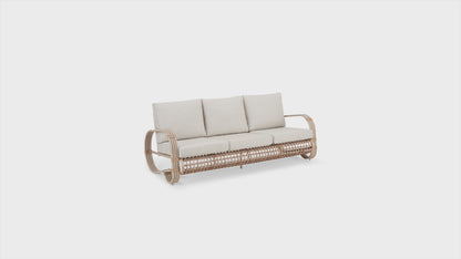Arsterie Aluminum/Wicker Outdoor Couch Sofa with Cushion