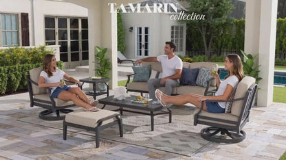 Tamarin 3 Pieces Aluminum Patio Bistro Set With Sunbrella® Cushions