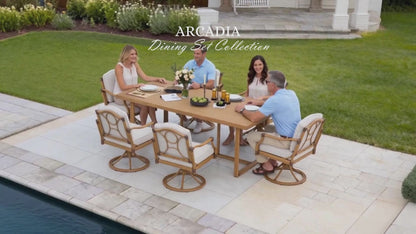 Arcadia Weather-Resistant Outdoor 84"L Dining Table and 6 Armchair