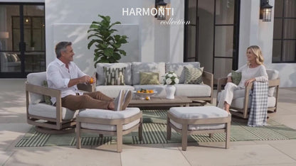 Harmonti 6-Piece Aluminum Patio Conversation Sofa Set With Ottoman